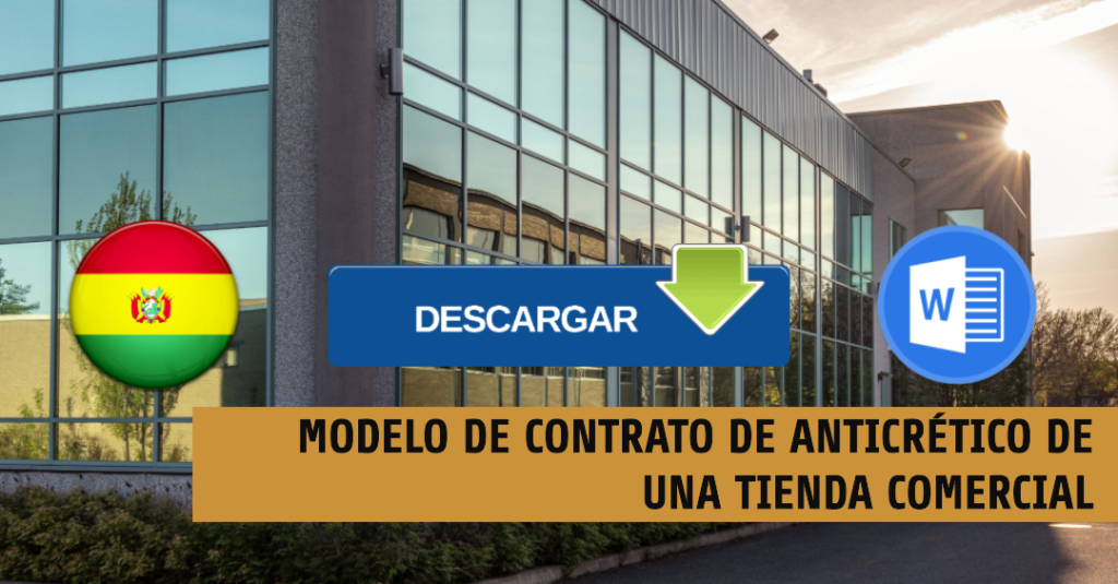 Modelo de Contrato De Anticrético De Una Tienda Comercial