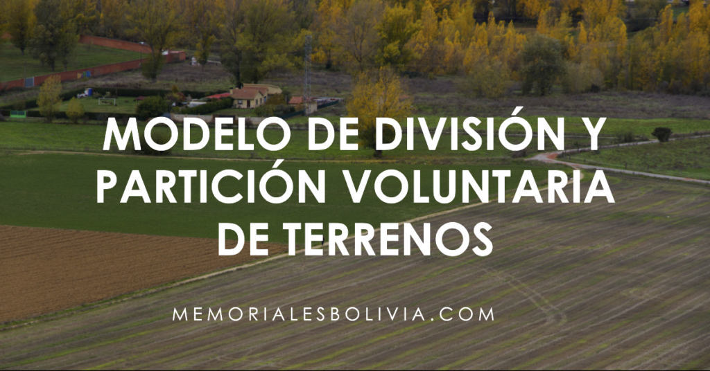 Modelo División Y Partición Voluntaria De Terrenos