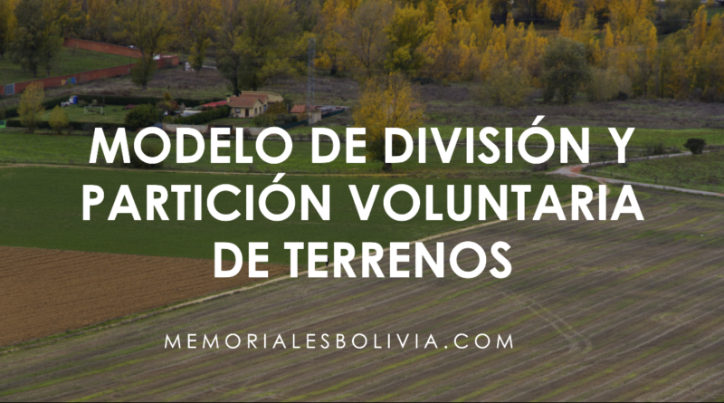 Modelo DivisiÃ³n Y ParticiÃ³n Voluntaria De Terrenos