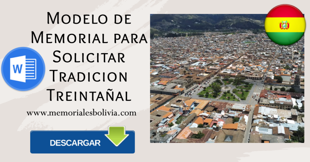 Modelo de Memorial para Solicitar Tradición Treintañal