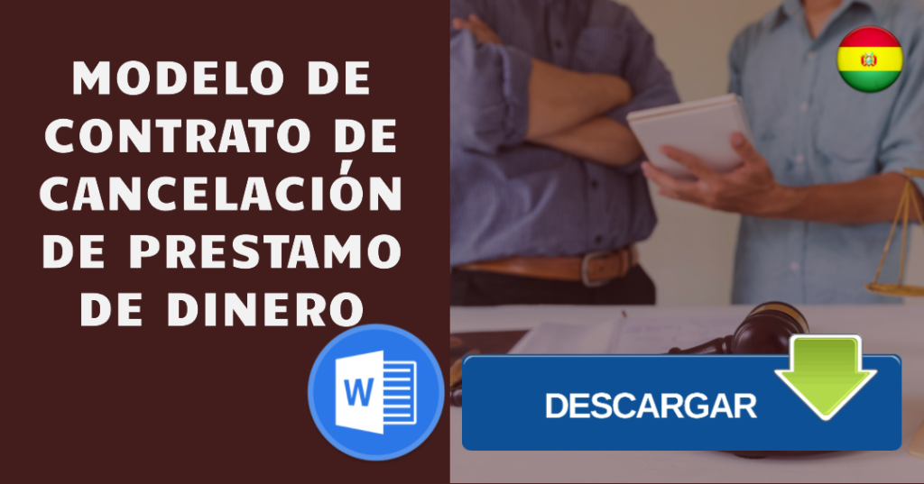 Modelo de Contrato de Cancelación De Prestamo De Dinero