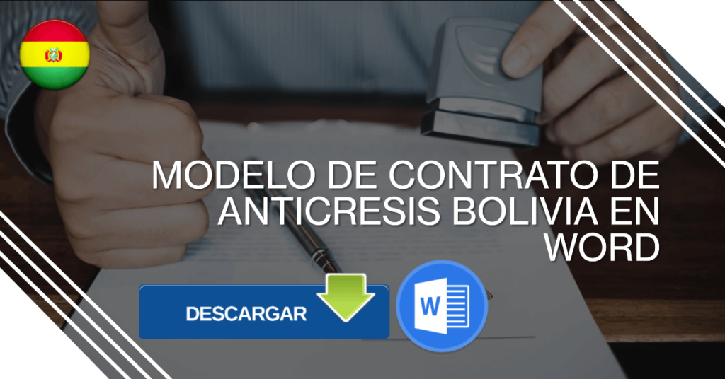 Modelo de Contrato de Anticresis Bolivia En Word