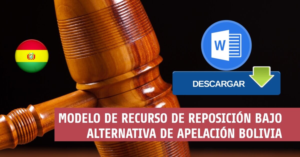 Modelo de Recurso de Reposición Bajo Alternativa de Apelación Bolivia