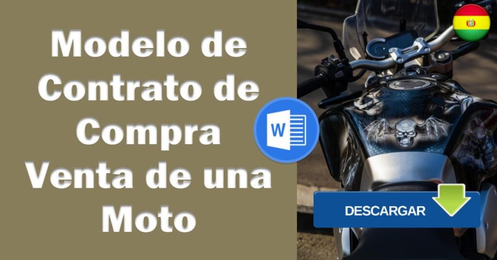 Modelo de Contrato de Compra Venta de una Moto
