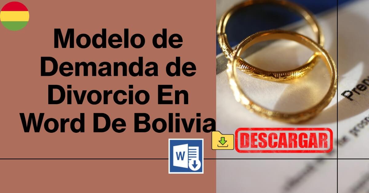 Modelo de Demanda de Divorcio En Word De Bolivia