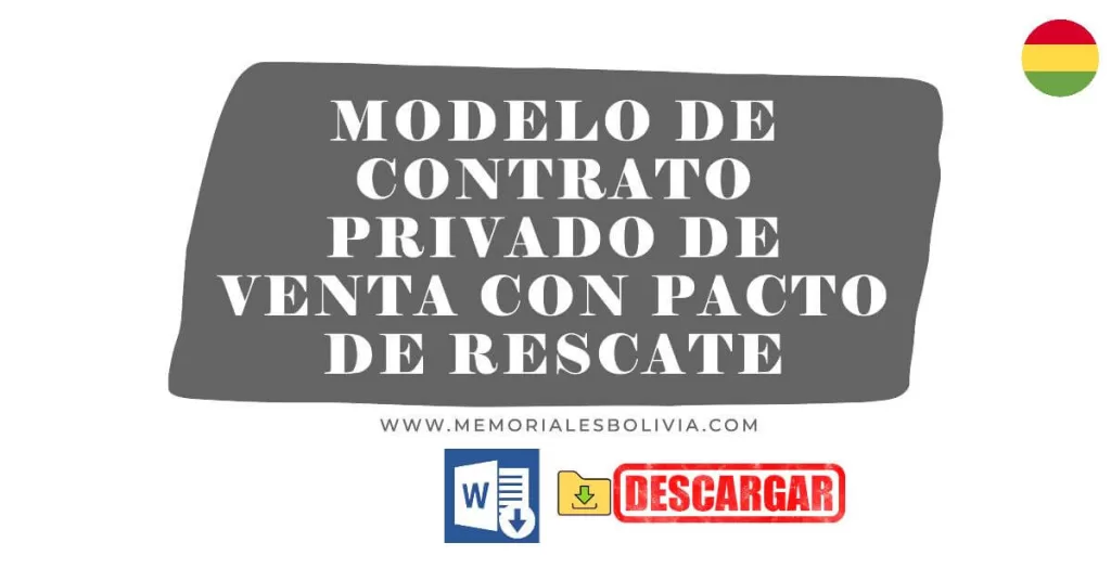 Modelo de Contrato Privado de Venta con Pacto de Rescate