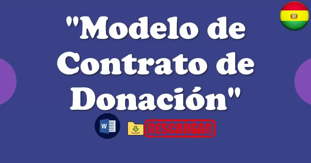 Modelo de Contrato de Donación Bolivia en Word